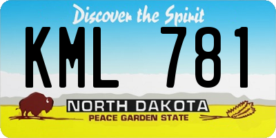 ND license plate KML781