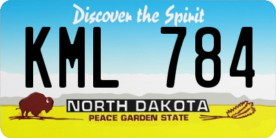 ND license plate KML784