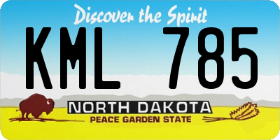 ND license plate KML785