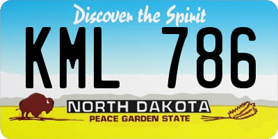 ND license plate KML786