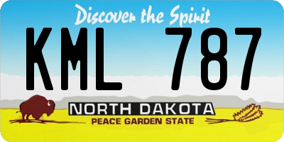 ND license plate KML787
