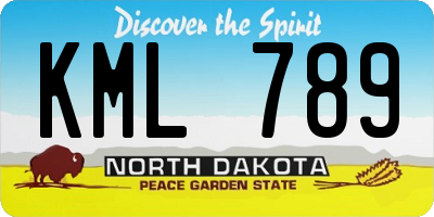 ND license plate KML789