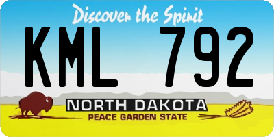 ND license plate KML792