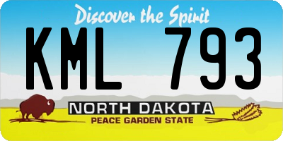 ND license plate KML793