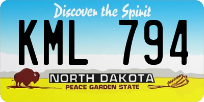ND license plate KML794
