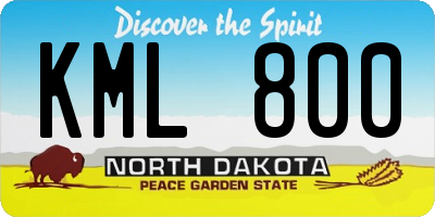 ND license plate KML800