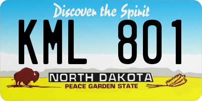 ND license plate KML801