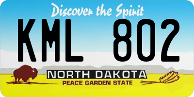 ND license plate KML802