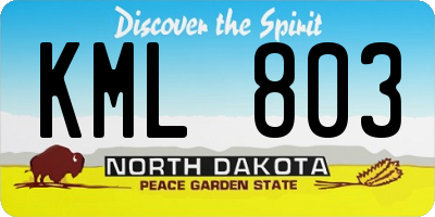ND license plate KML803