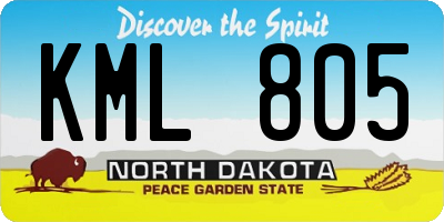 ND license plate KML805
