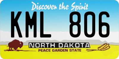 ND license plate KML806