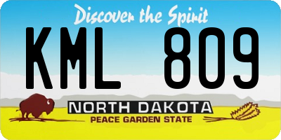 ND license plate KML809