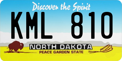 ND license plate KML810