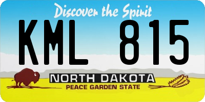 ND license plate KML815