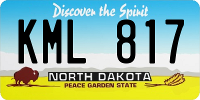 ND license plate KML817