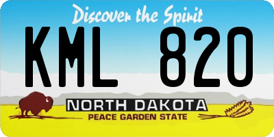 ND license plate KML820