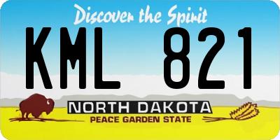 ND license plate KML821