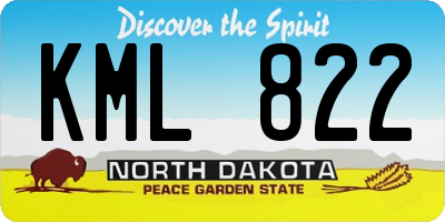 ND license plate KML822