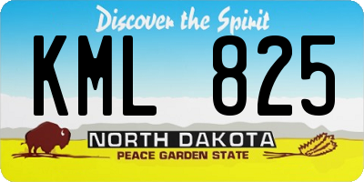 ND license plate KML825