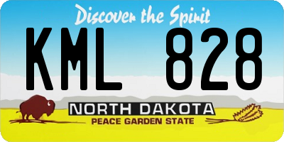 ND license plate KML828
