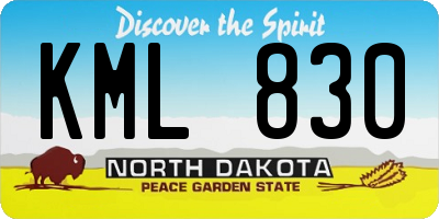 ND license plate KML830