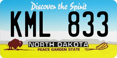 ND license plate KML833