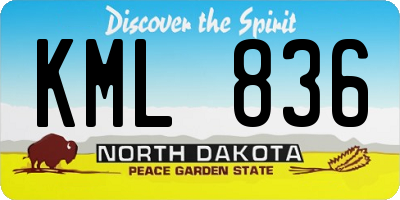 ND license plate KML836