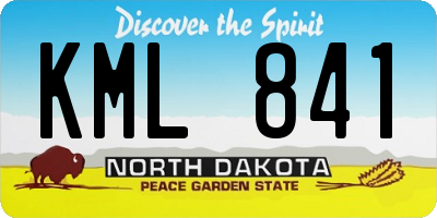ND license plate KML841