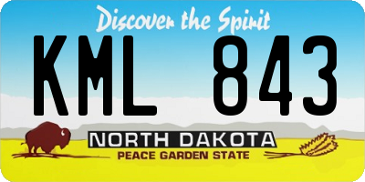 ND license plate KML843