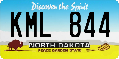 ND license plate KML844