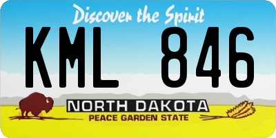 ND license plate KML846