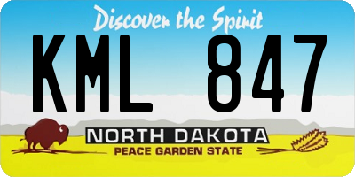 ND license plate KML847