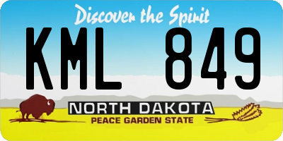 ND license plate KML849