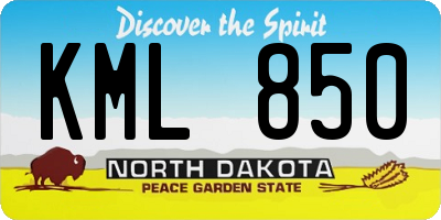 ND license plate KML850
