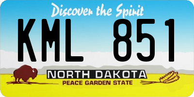 ND license plate KML851