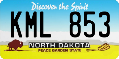 ND license plate KML853