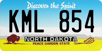 ND license plate KML854