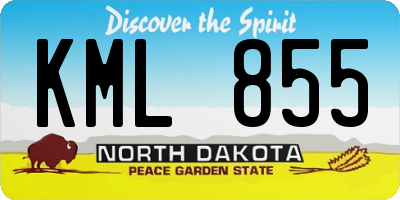 ND license plate KML855