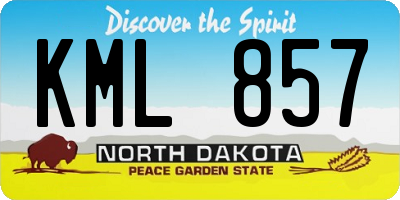 ND license plate KML857