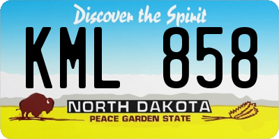 ND license plate KML858
