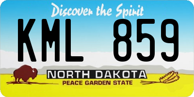 ND license plate KML859