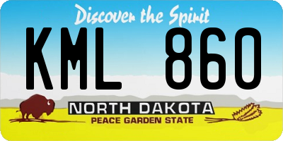 ND license plate KML860