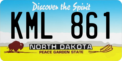 ND license plate KML861