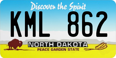 ND license plate KML862