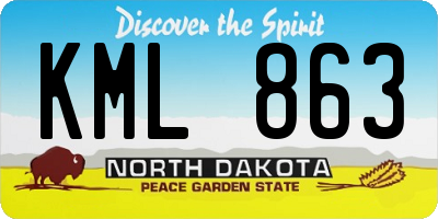ND license plate KML863