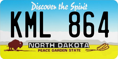 ND license plate KML864