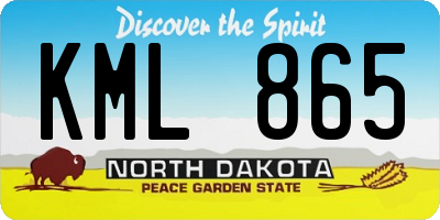 ND license plate KML865