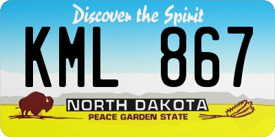 ND license plate KML867