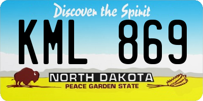 ND license plate KML869