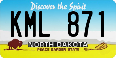 ND license plate KML871